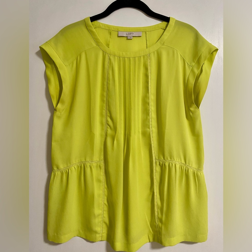 LOFT Chartreuse Yellow Blouse